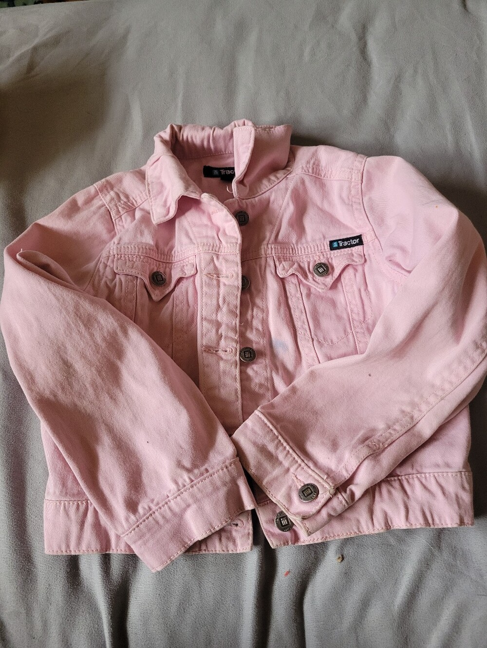 Girls jean jacket- Blue mark on front